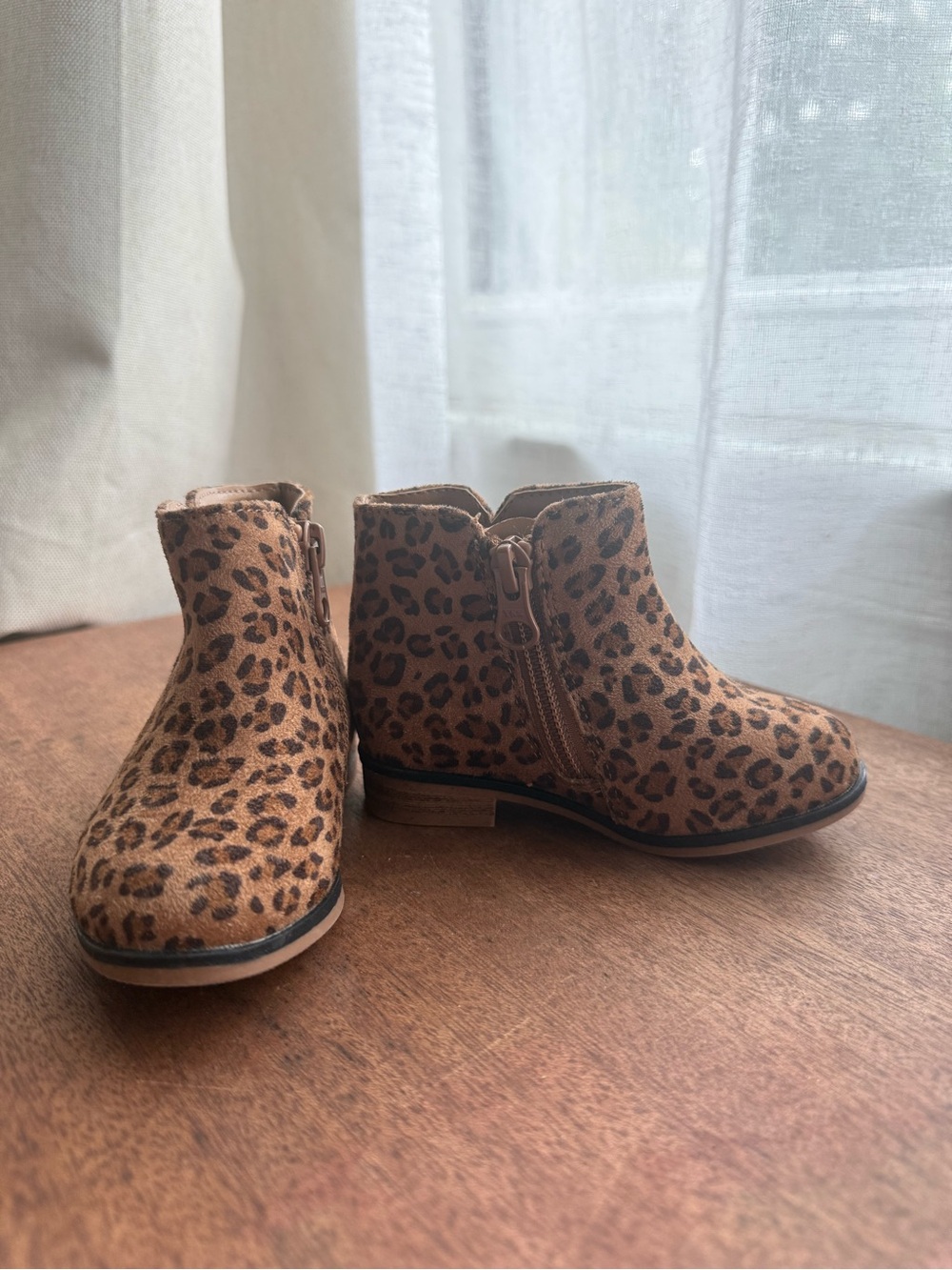 Cat & Jack Leopard Print Ankle Boots - Tan/Brown